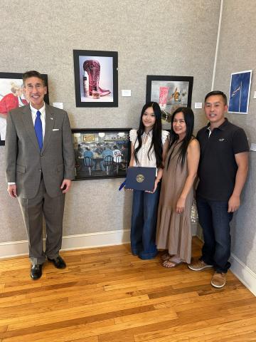 2026 Art Comp. Winner Family Photo with Rep